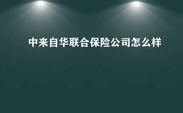 中来自华联合保险公司怎么样