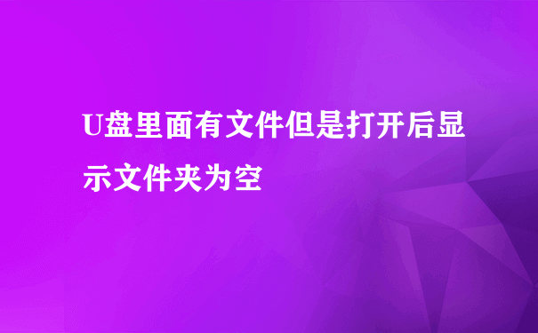 U盘里面有文件但是打开后显示文件夹为空