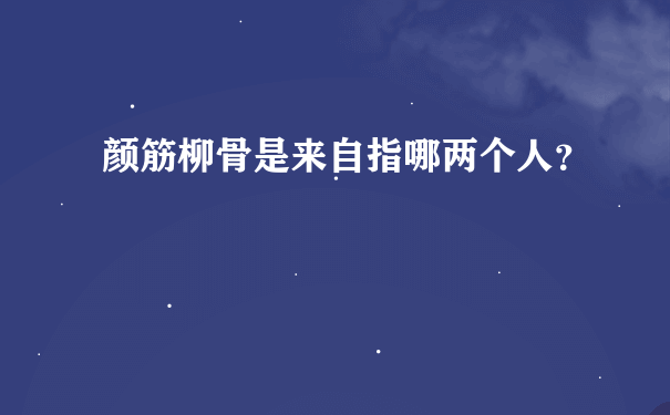 颜筋柳骨是来自指哪两个人？