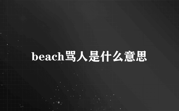 beach骂人是什么意思