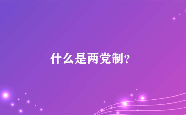 什么是两党制？