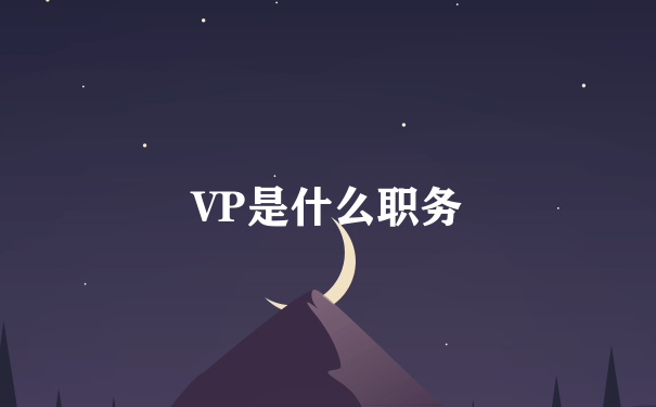 VP是什么职务