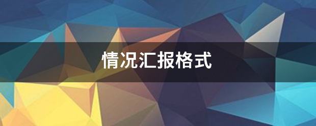 情况汇报格式