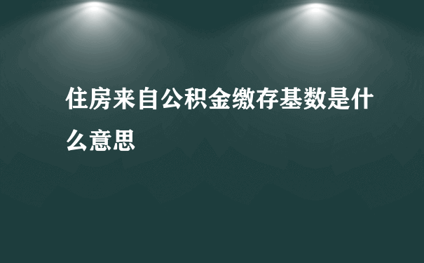 住房来自公积金缴存基数是什么意思