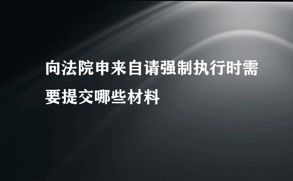 向法院申来自请强制执行时需要提交哪些材料