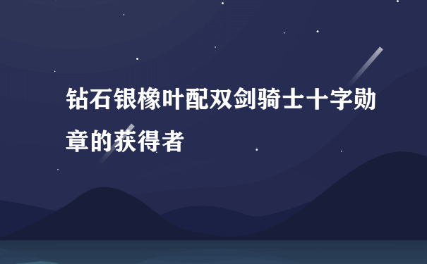 钻石银橡叶配双剑骑士十字勋章的获得者