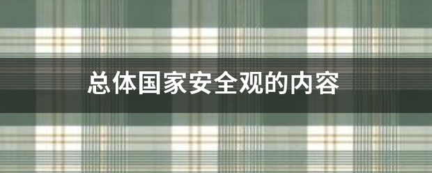 总体国家安全观的内容