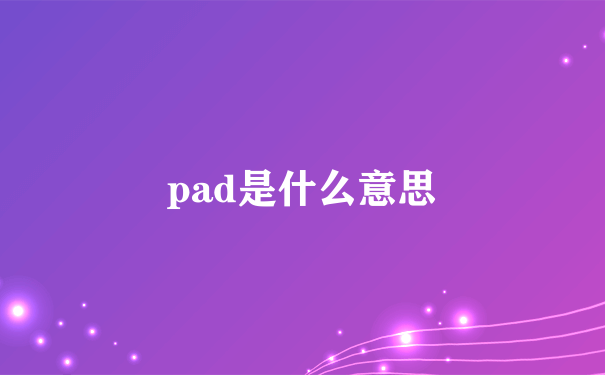 pad是什么意思