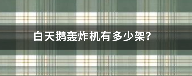 白天鹅轰炸机有多少架？