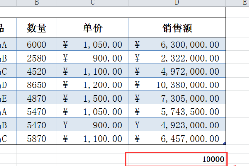 如何将excel表格中的数字自动变成万元