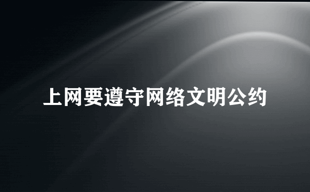 上网要遵守网络文明公约