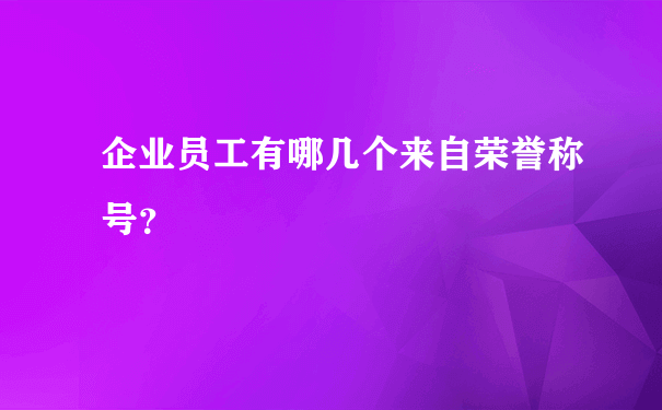 企业员工有哪几个来自荣誉称号？