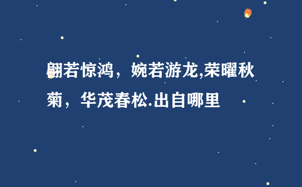 翩若惊鸿，婉若游龙,荣曜秋菊，华茂春松.出自哪里