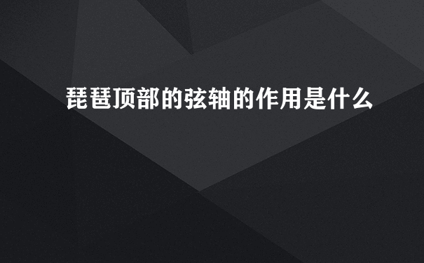 琵琶顶部的弦轴的作用是什么