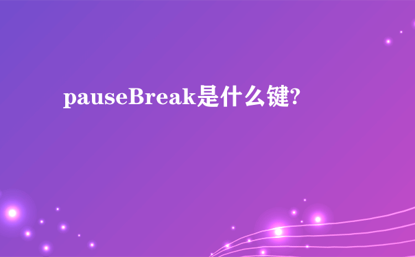 pauseBreak是什么键?