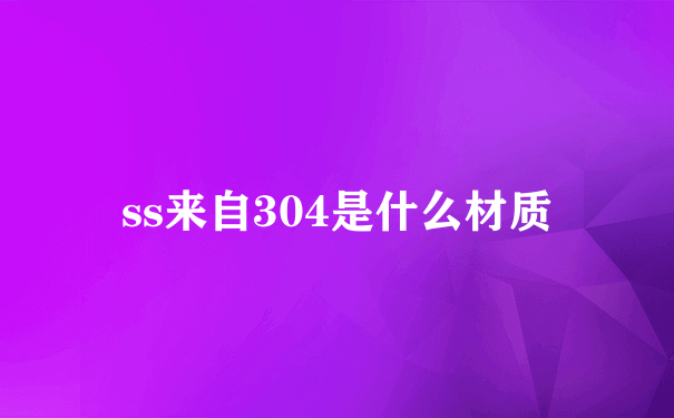 ss来自304是什么材质