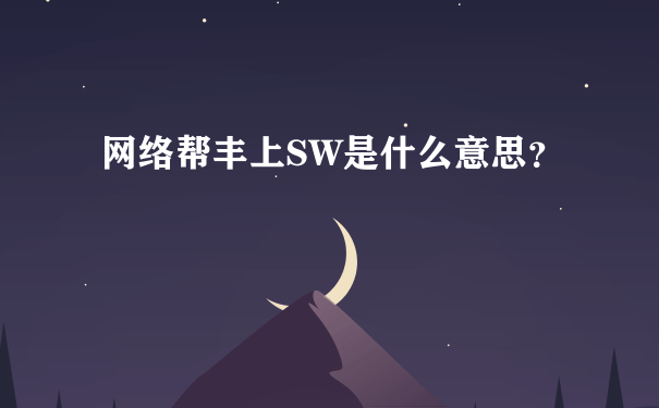 网络帮丰上SW是什么意思？