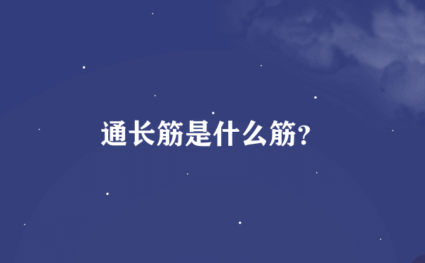 通长筋是什么筋？