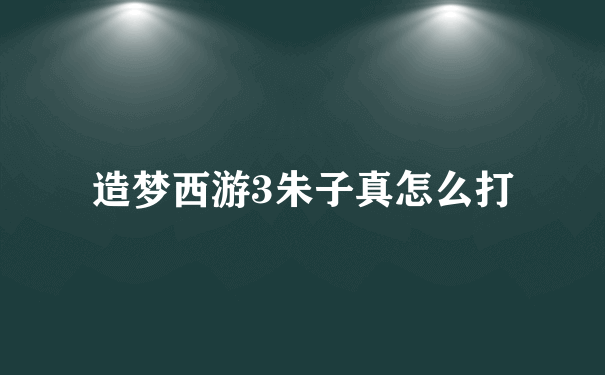 造梦西游3朱子真怎么打