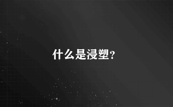 什么是浸塑？