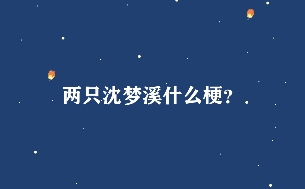 两只沈梦溪什么梗？