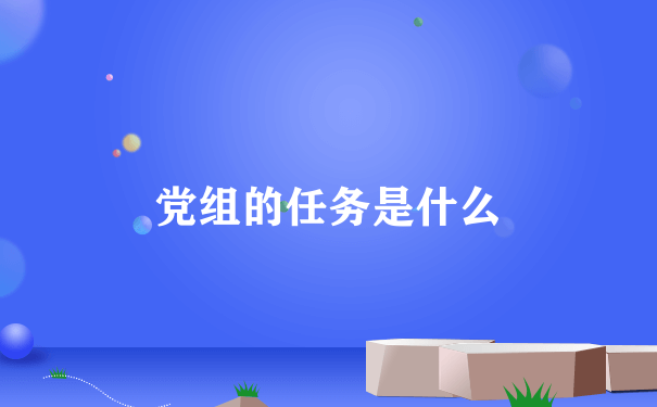 党组的任务是什么