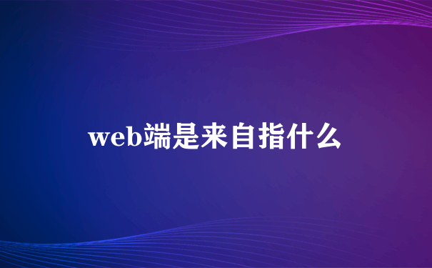 web端是来自指什么