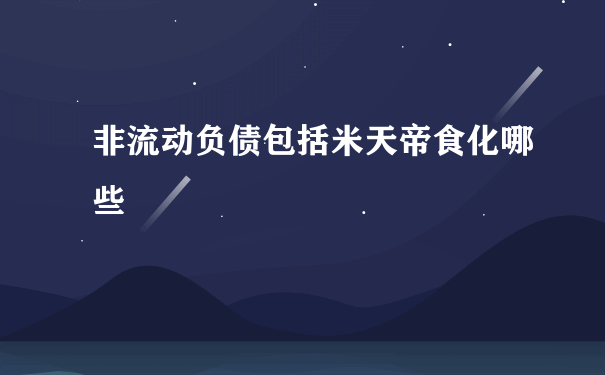 非流动负债包括米天帝食化哪些