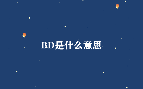 BD是什么意思