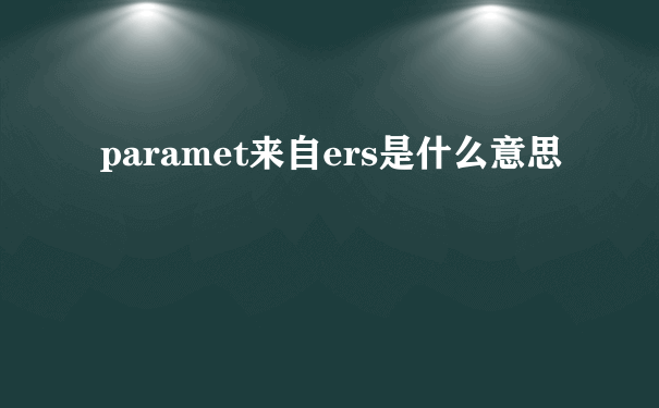 paramet来自ers是什么意思