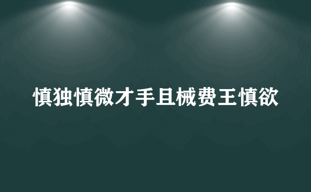 慎独慎微才手且械费王慎欲