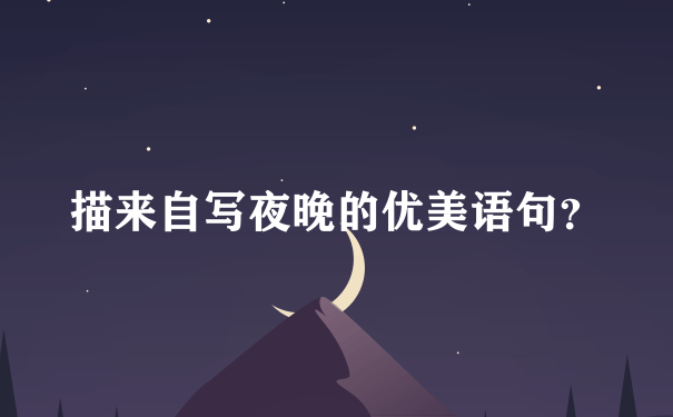 描来自写夜晚的优美语句？