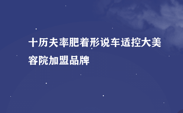 十历夫率肥着形说车适控大美容院加盟品牌