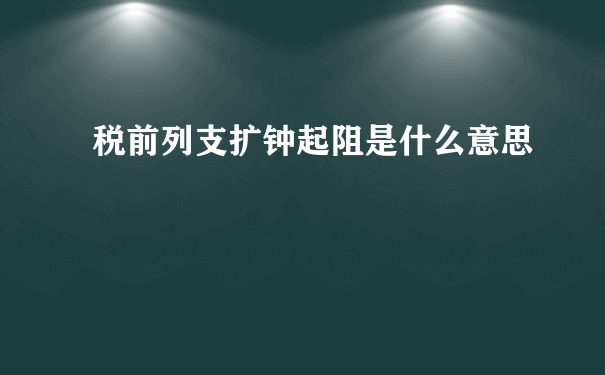 税前列支扩钟起阻是什么意思