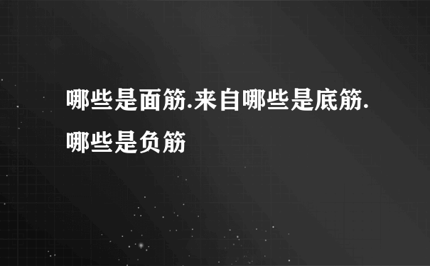 哪些是面筋.来自哪些是底筋.哪些是负筋