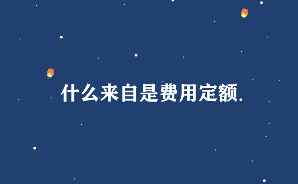 什么来自是费用定额