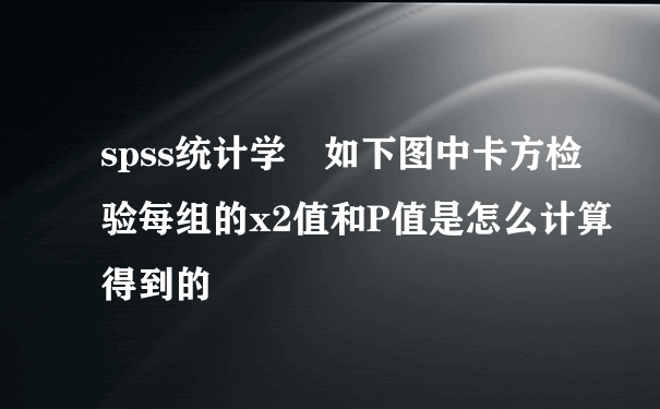 spss统计学 如下图中卡方检验每组的x2值和P值是怎么计算得到的