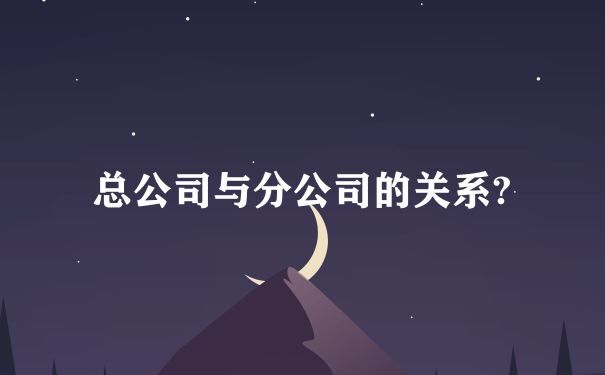 总公司与分公司的关系?