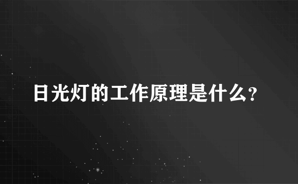 日光灯的工作原理是什么？