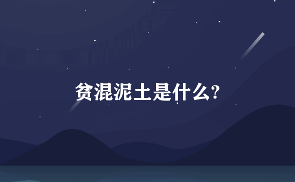 贫混泥土是什么?