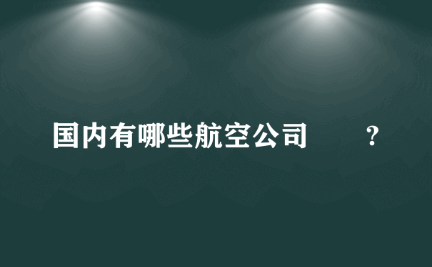 国内有哪些航空公司  ?