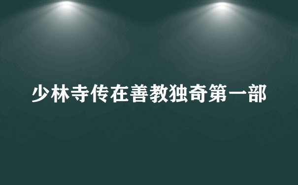 少林寺传在善教独奇第一部