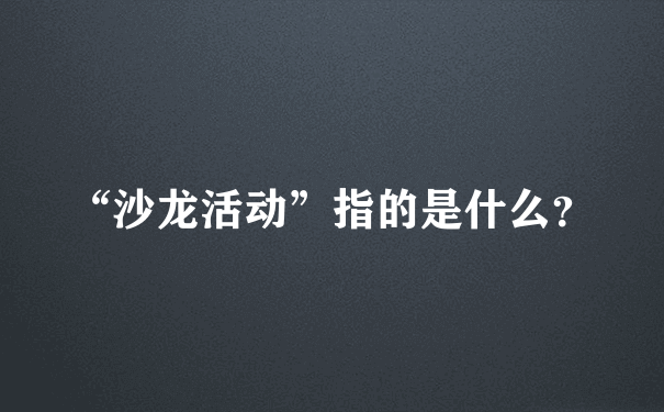 “沙龙活动”指的是什么？