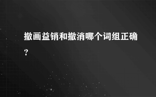 撤画益销和撤消哪个词组正确？