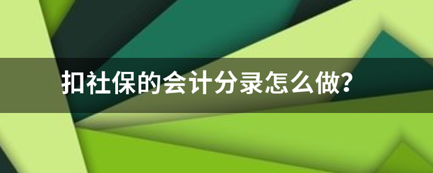 扣社保的会计分录怎么做？