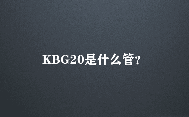 KBG20是什么管？