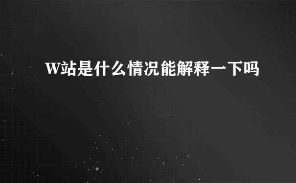 W站是什么情况能解释一下吗