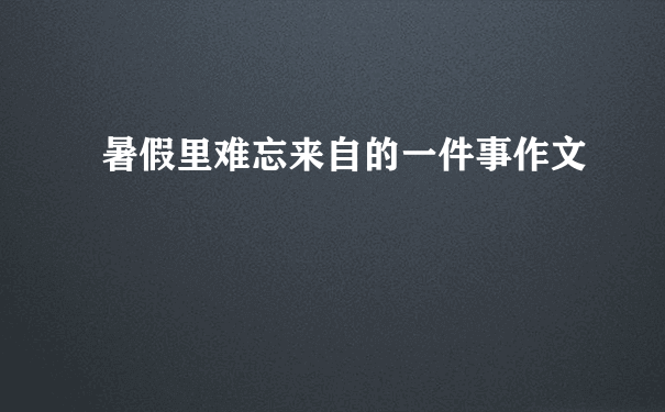 暑假里难忘来自的一件事作文