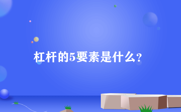 杠杆的5要素是什么？