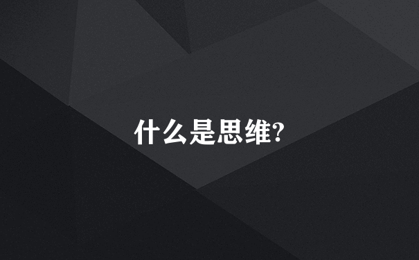 什么是思维?